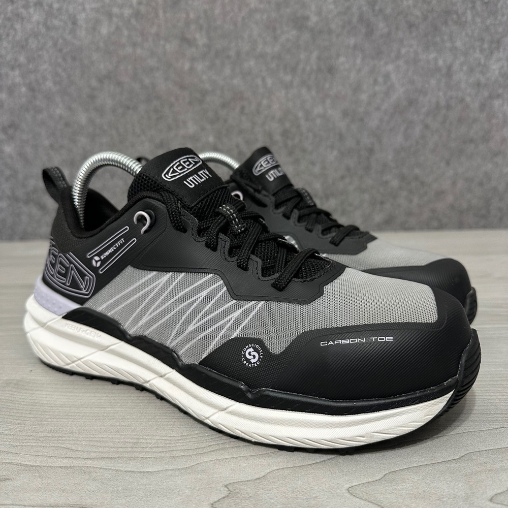KEEN Utility Speedworks Women 8.5 Black Gray Carbon Nano Toe Work Shoes EH SR‎